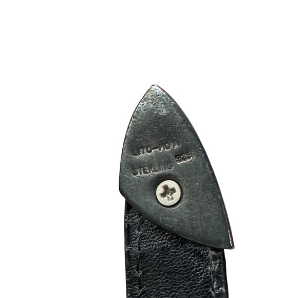 Genuine Vintage LITO-MOTI Black Genuine Lizard Sterling Belt Size M 36 Unisex